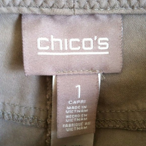 CHICO'S | Women"s Capri Pants Taupe Size Medium - Picture 3 of 6